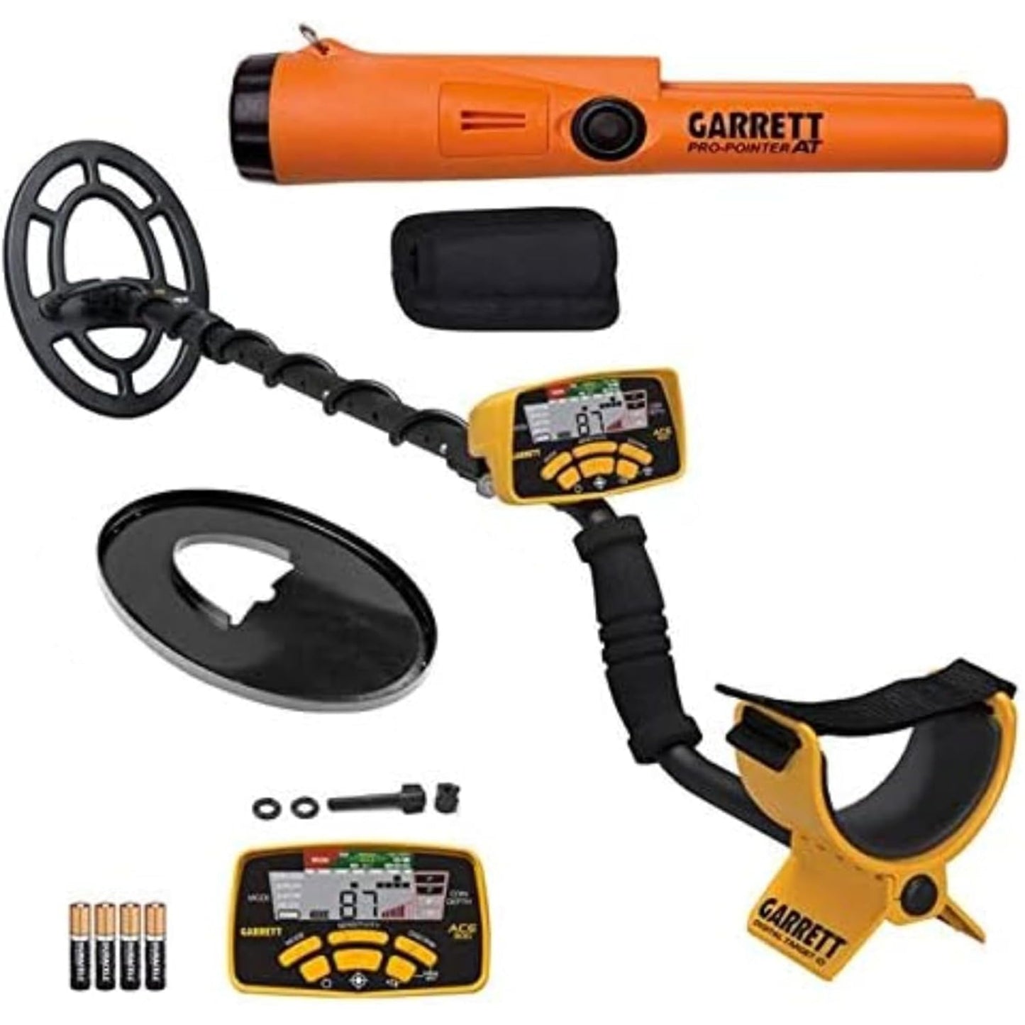 Garrett ACE 300 Metal Detector Bundle – Made in the USA - Digital Target ID, Iron Resolution, Adjustable Frequency, Includes Pro-Pointer AT & Searchcoil Cover