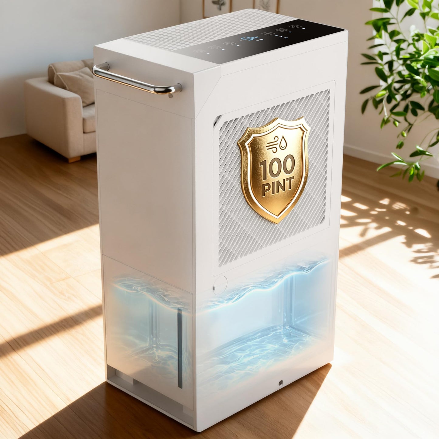 Uthfy 5500 Sq.Ft Dehumidifiers for Home and Basement, Max 100 Pint/Day Dehumidifier with Drain Hose, 24 H Timer & Child Lock, LED Panel, Ultra Quiet, whole house dehumidifiers for home, Bedroom