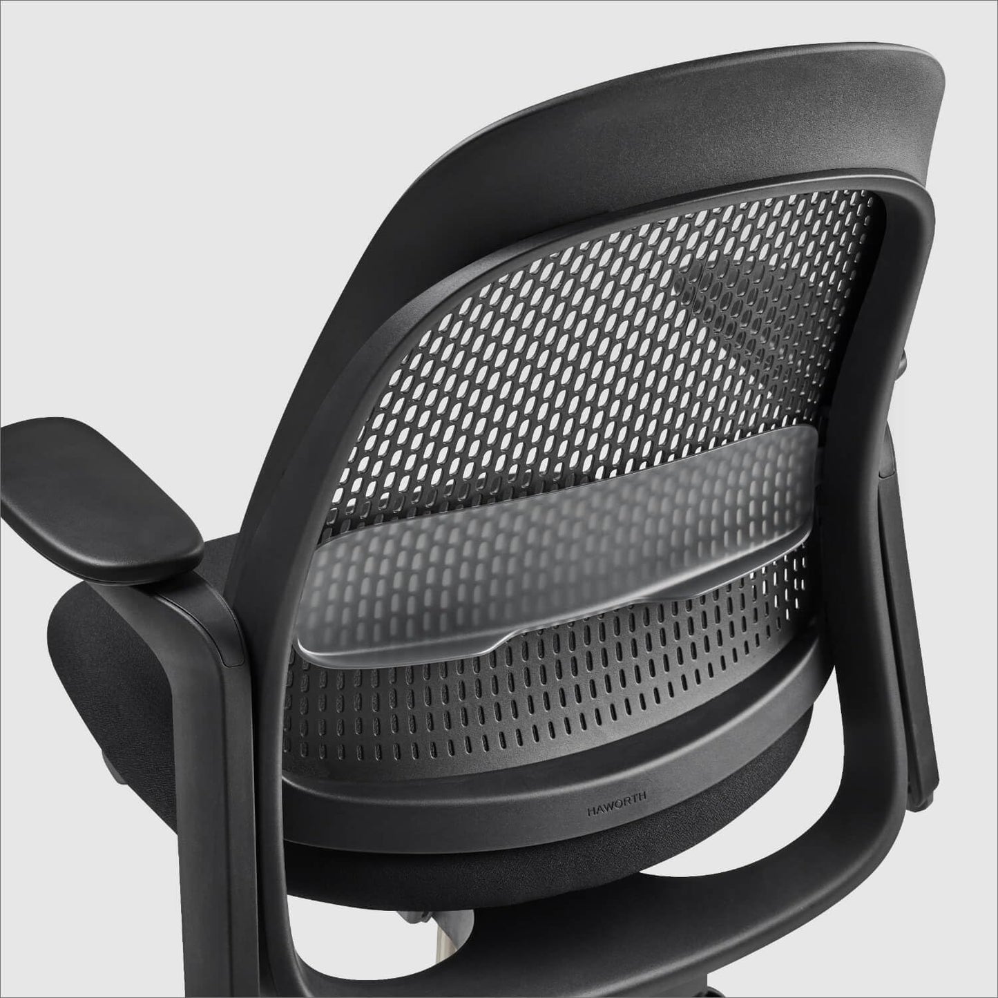 Haworth Breck Office Chair - Ergonomic Desk Seat with Height-Adjustable Lumbar Support, Black Trim, and 4D-Arms (Coal)