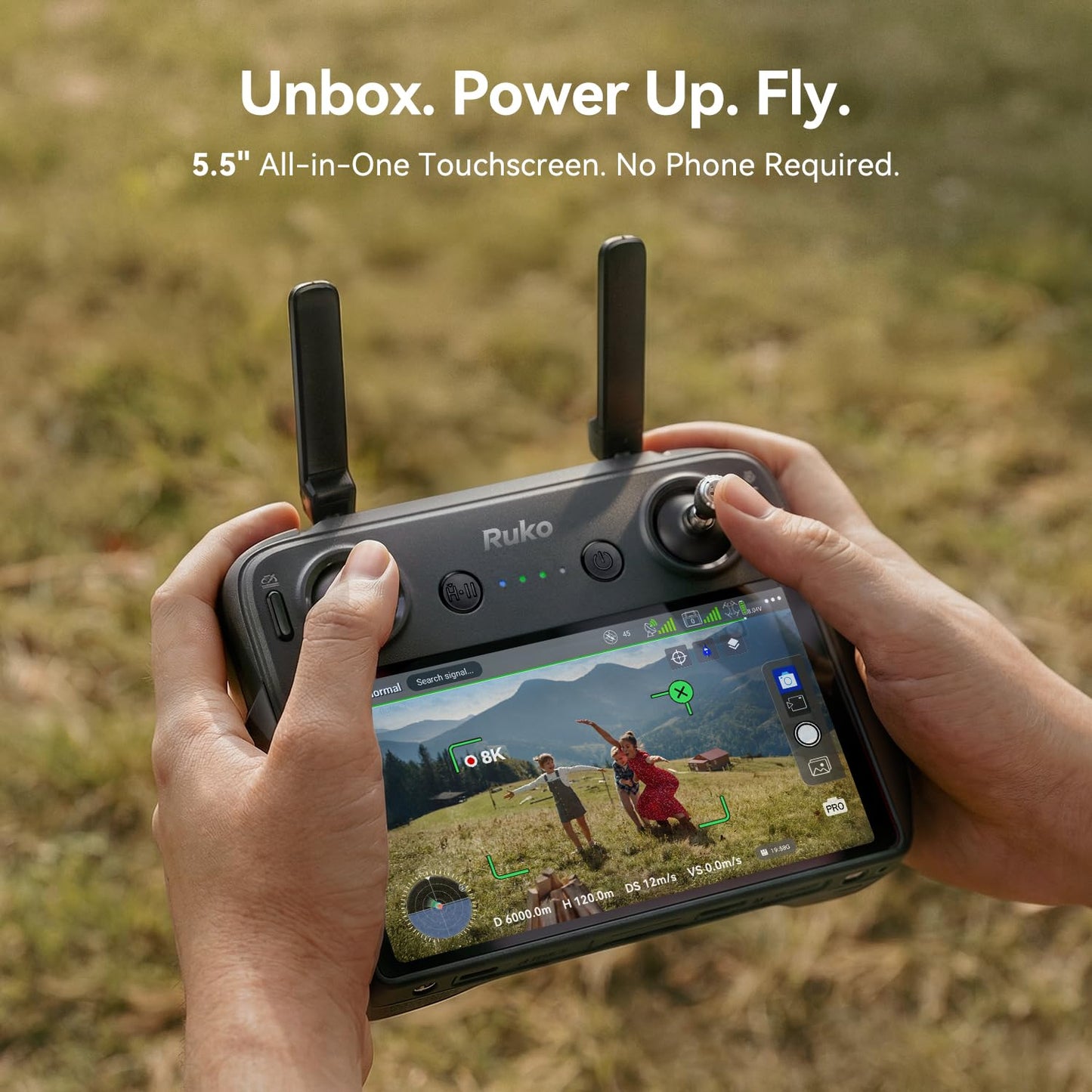 Ruko U11MINI 4K (RC3), Professional 8K Drone with 5.5" Touchcreen, Drones with camera for Adults 4K Video, 3-Axis Gimbal, 20000ft FPV Transmission, Under 249g FAA Exempt, Beginner (64-Min Flight)