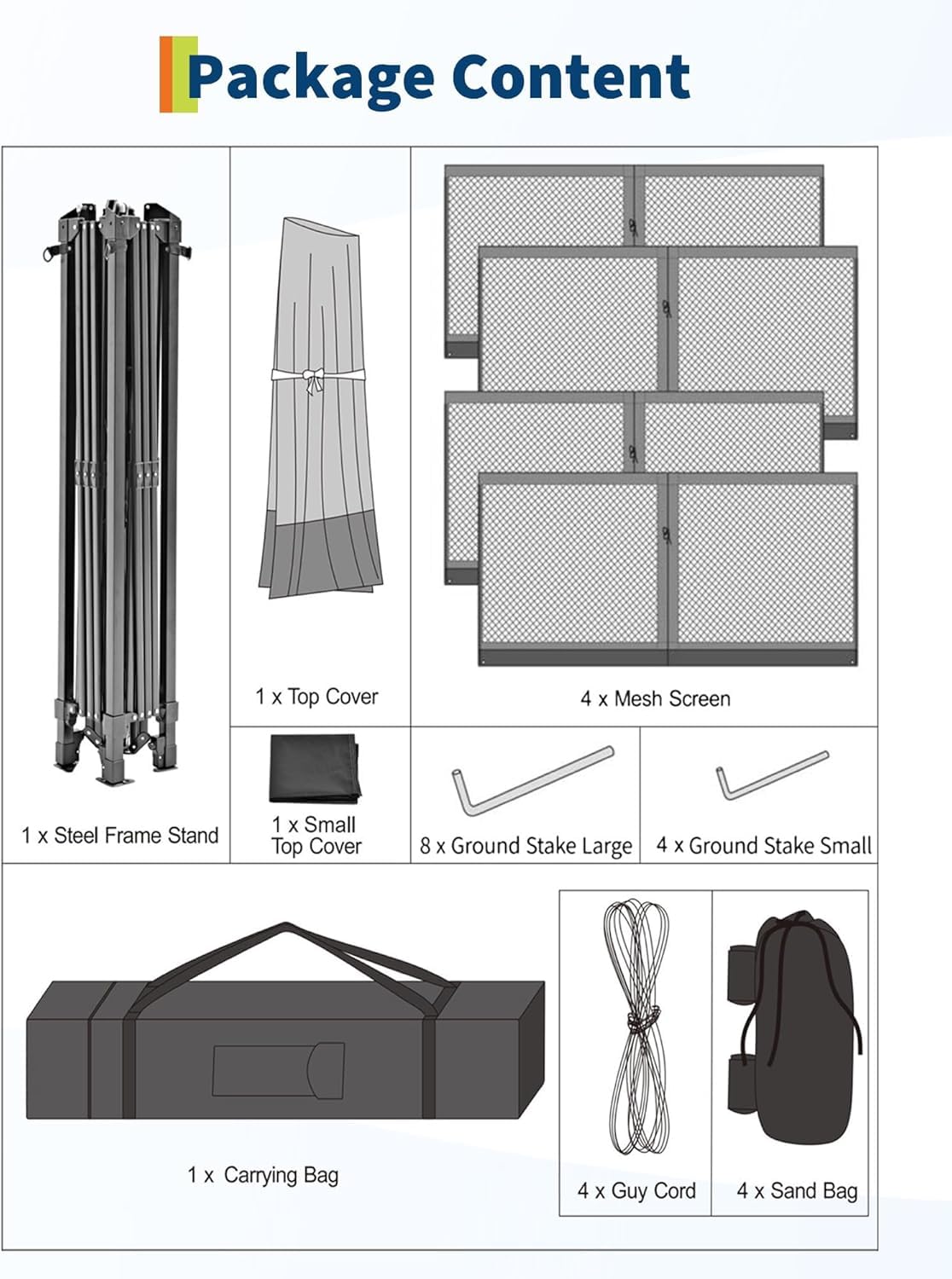 GarveeHome Canopy Tent, Pop Up Gazebo One-Push Setup with 4 SandBags, Outdoor Gazebo with Mosquito Netting, Pop up Canopy for Backyard Parties and BBQs & Height Adjustable,12x12 FT, Green