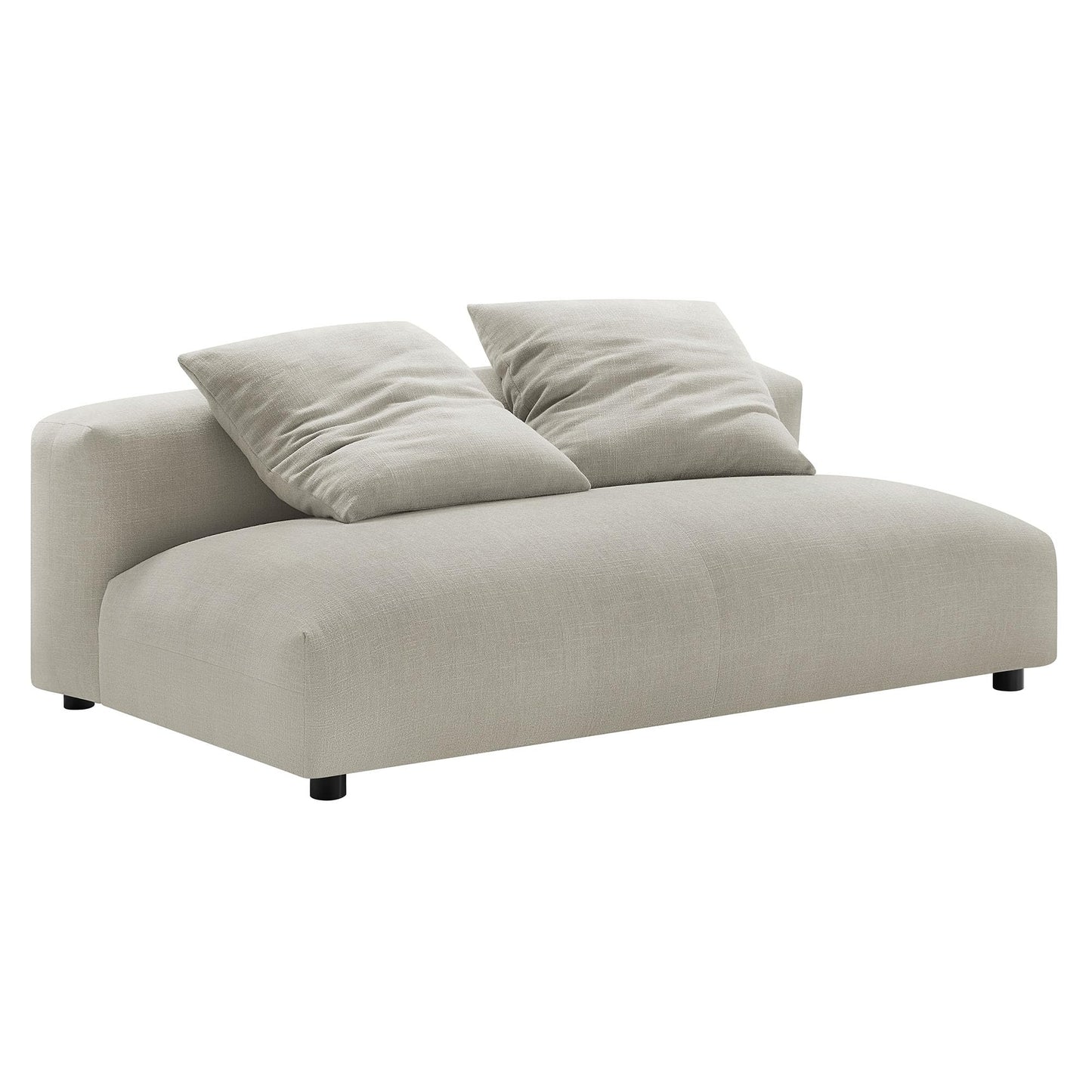 Modway Solace Modular Fabric Sectional Sofa with Chaise in Linen - Comfy Upholstered Deep Seat Sofa - Modern L-Shaped 2-Piece Sectional Sofa Set - 3 Seater Sofa for Living Room