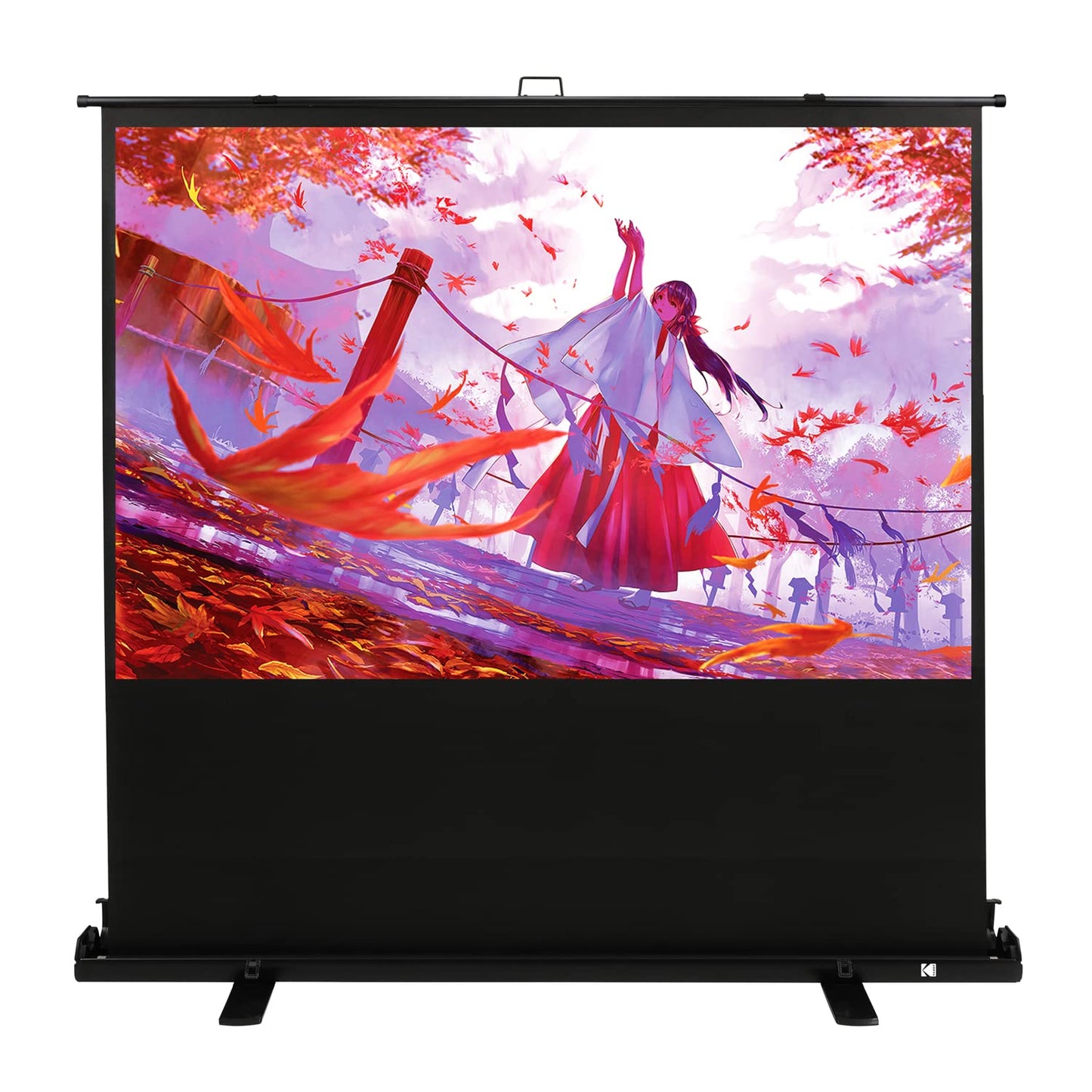 Kodak Portable Projector Screen | 100” Indoor & Outdoor 16:9 Video Projection Surface & Stand with Carry Handle | 1080p, 4K/8K UHD, 3D & HDR Ready | Fast Setup for Movies, Office Presentations & More