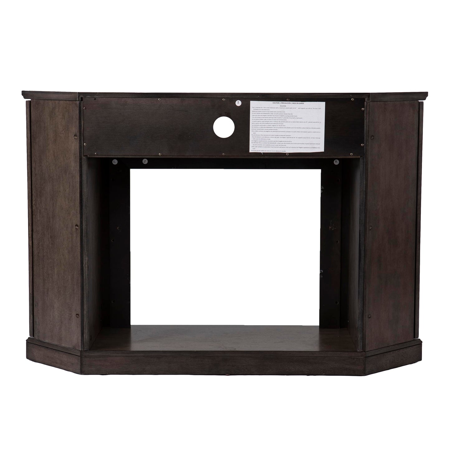 SEI Furniture Austindale Brown Electric Fireplace Media Console, Fireplace TV Stand with Storage, Criss Cross Design, 47” Wide (FX1137556)