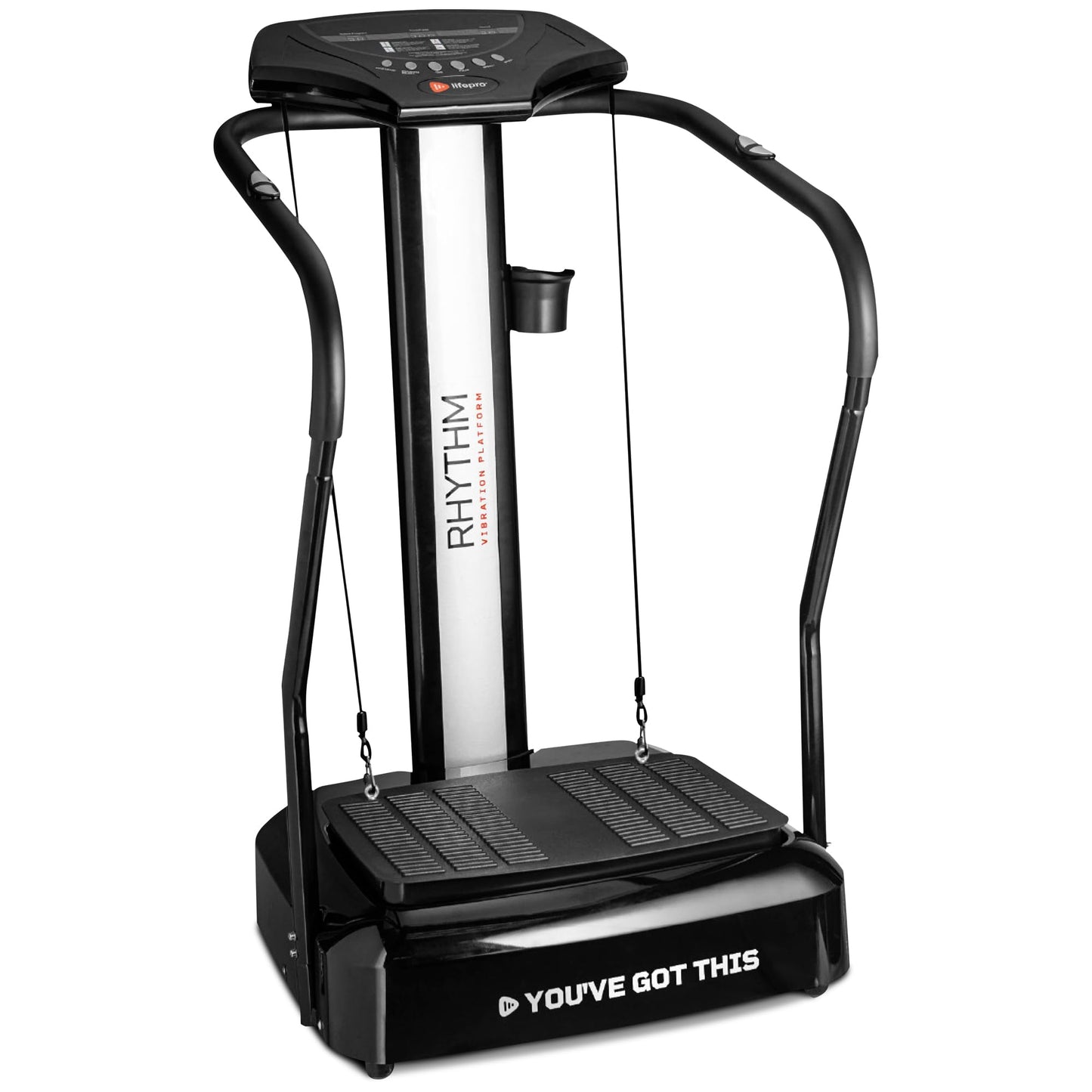 Lifepro Rhythm Vibration Plate Exercise Machine — 99 Speeds & Heart Rate Monitor Whole Body Vibration Platform Machine for Lymphatic Drainage with Handles — Standing Vibrating Platform for Home Gym