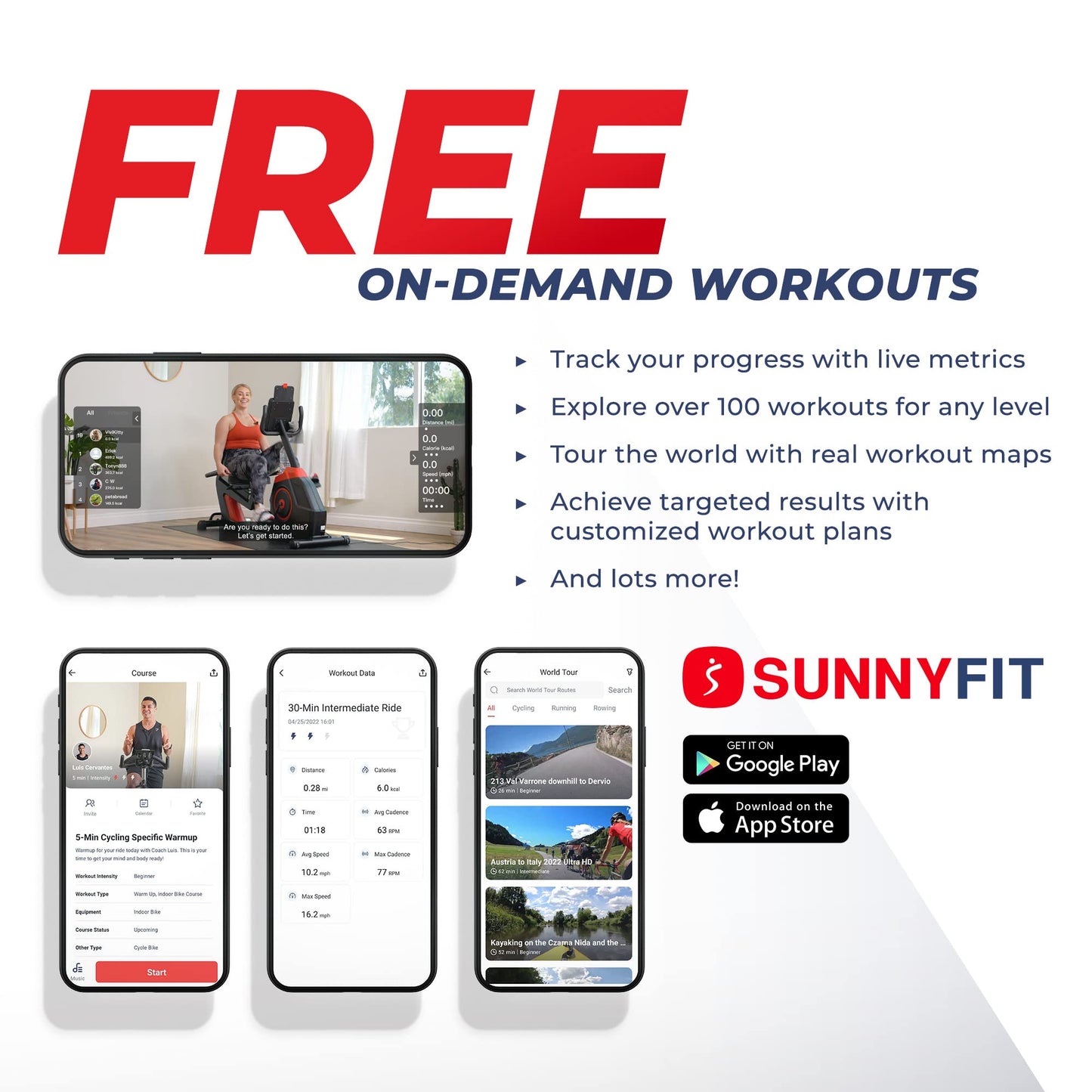 Sunny Health & Fitness Elliptical Recumbent Cardio Bike, Cross Trainer Cycle for Indoor Arm/Leg Home Exercise, Dual Stationary Handlebars Plus Easy Access Seat for Adults & Seniors w/App Connection