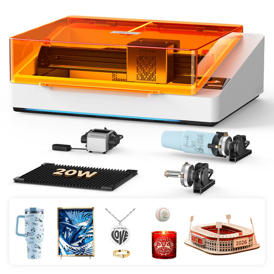 TOOCAA NOVA 20W Smart AI Laser Engraver & Cutter, Fully Enclosed Class 1 Safety, 5MP AI Positioning Camera & Auto Focus, 360° Rotary & Air Assist, Dual-Channel Exhaust for Cleaner Cuts & Less Smoke