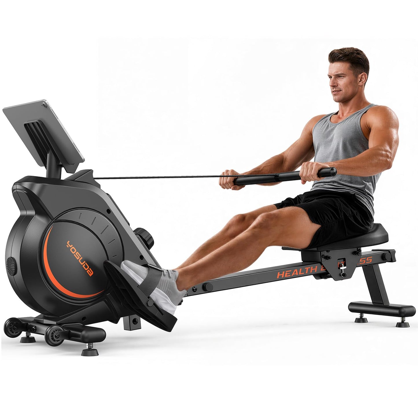 YOSUDA Rowing Machine for Home, Magnetic Rower Machine for Beginners to Athletes, Use with Resistance Adjustment Function, Bluetooth, App Supported, LCD Monitor, and Comfortable Seat Cushion
