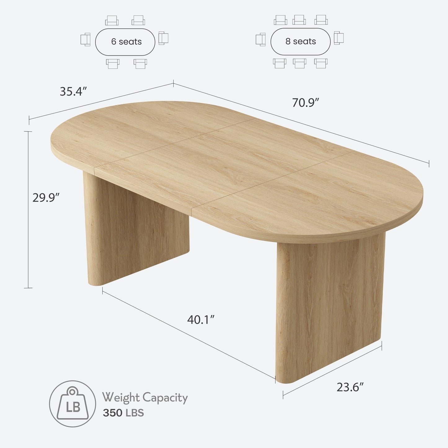 GAOMON 70.8 Inch Oval Computer Desk, Long Large Executive Desk Wooden Home Office Desk, Writing Table Computer Table Workstation for Home Office