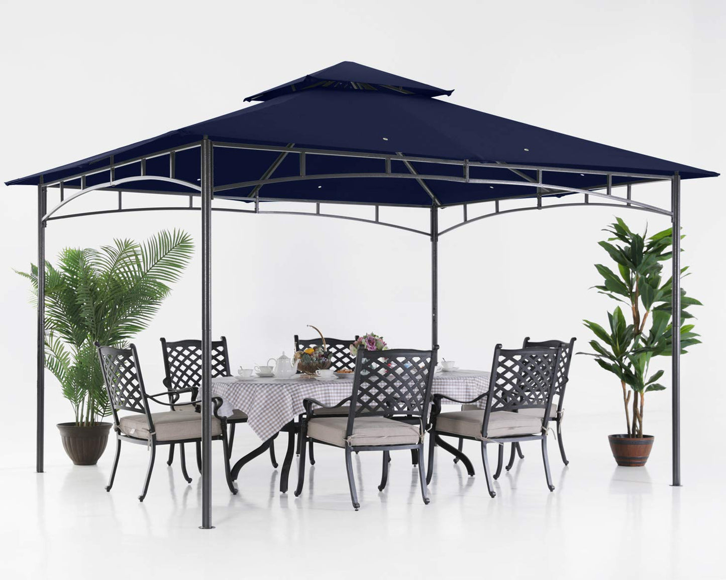 ABCCANOPY Gazebos for Patios 10x12 - Outdoor Steel Frame Gazebo for Lawn Backyard Garden Deck (Navy Blue)