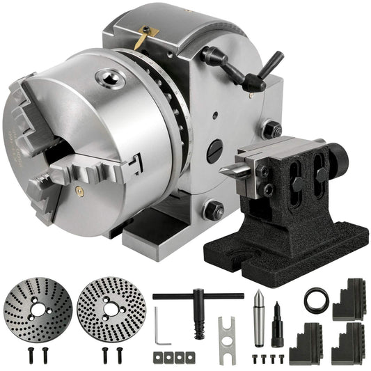 Vevor Dividing Head BS-1 Dividing Head Set 6" 3-jaw Chuck Semi Universal Milling Set with 6" Chuck+Tailstock+Dividing Plates for Milling Grinding Drilling Machine - Amazon.com