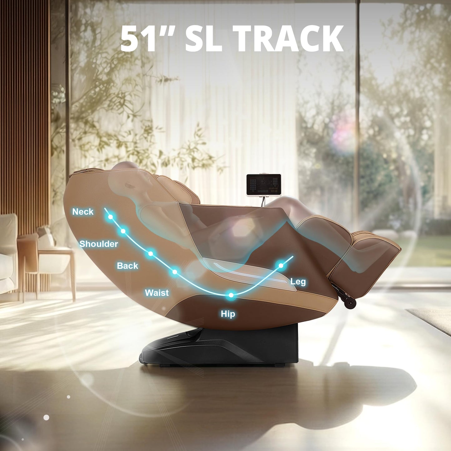 Mazzup Massage Chair, 3D Massage Chair Full Body, Zero Gravity Shiatsu Recliner W/Heating, SL Track, Wireless Charger, Bluetooth Speaker, Foot Rollers, 12 Auto Modes Air Compression