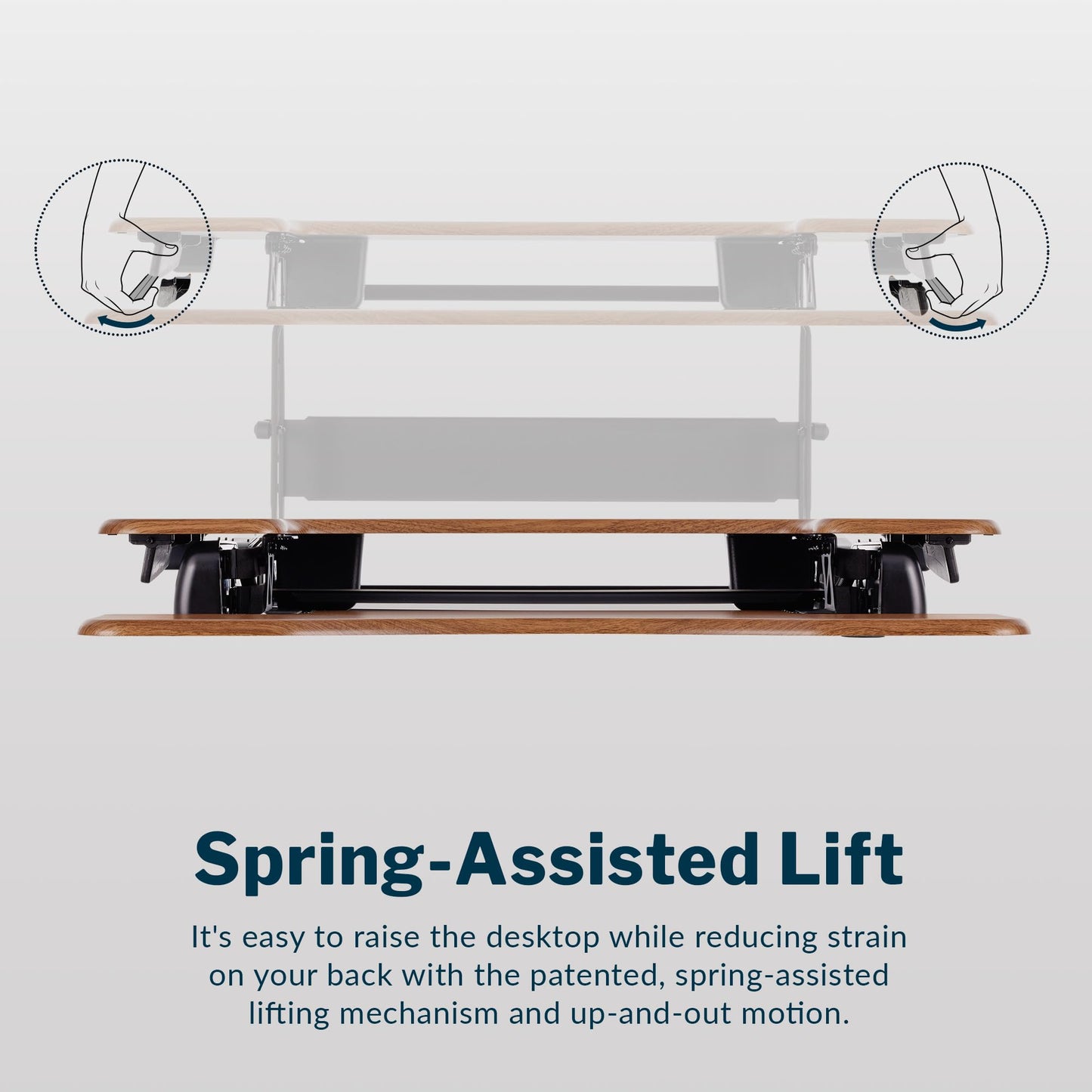 Vari VariDesk Pro Plus 36 Standing Desk Converter – 11 Height Settings + Spring Lift, 2 Tier Design, Keyboard Tray, Fits Desktops 36” Wide x 26.5" Deep – Delivers Fully Assembled (Walnut)