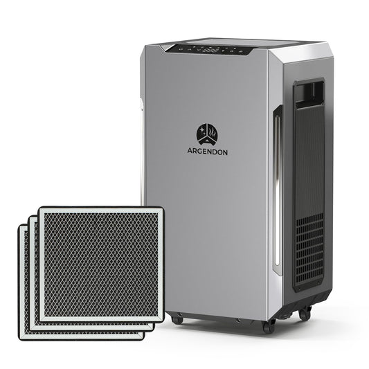 ARGENDON 120 PPD Dehumidifier for Basement, Commercial Dehumidifier with Pump and Drain Hose - High-Capacity Moisture and Humidity Control for Homes, Industrial Use, Add 3Pack Filter