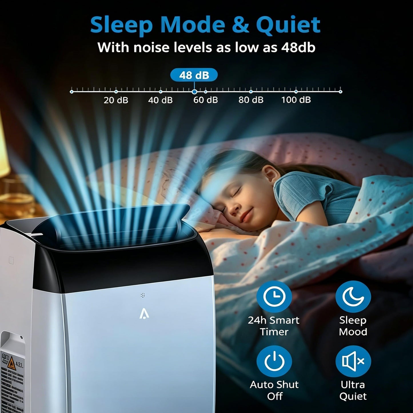GarveeHome Portable Air Conditioner 12000 BTU, 3-in-1 AC Unit with Cool, Fan, Dehumidifier for Rooms Up to 550 Sq.ft, Ultra Quiet 48dB Portable AC with Window Kit, Remote, 24H Timer, Self-Evaporation