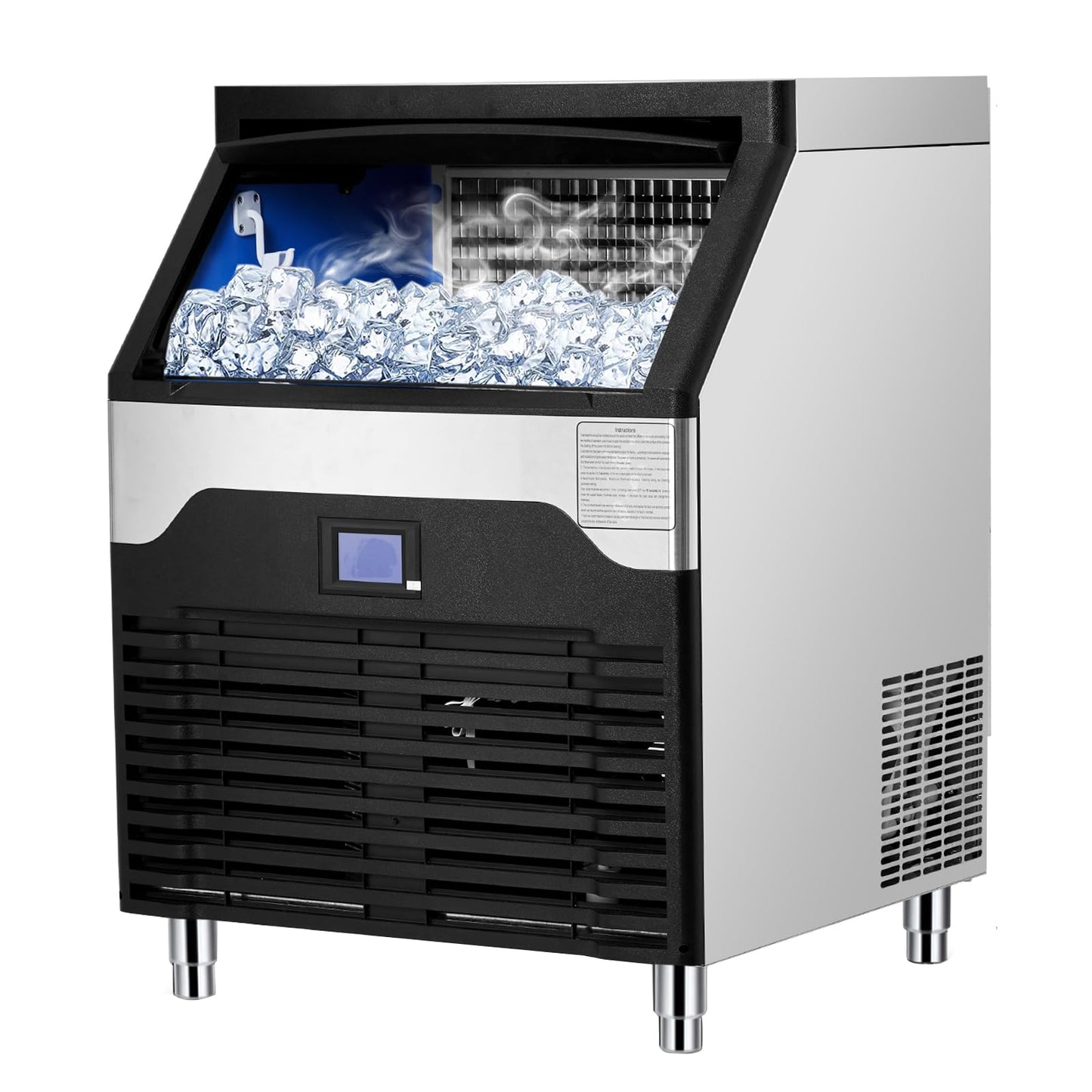 Commercial Ice Maker Machine, 260LBS/24h Stainless Steel Under Counter Ice Maker， 150LBS Freestanding Ice Machine for Restaurant, Home, Bars