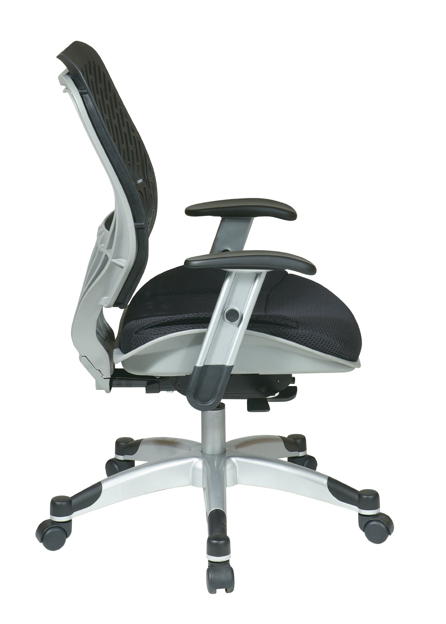Space Seating 86 REVV Series Self-Adjusting SpaceFlex Back Office Desk Chair with Lumbar Support and Padded Mesh Seat, Raven