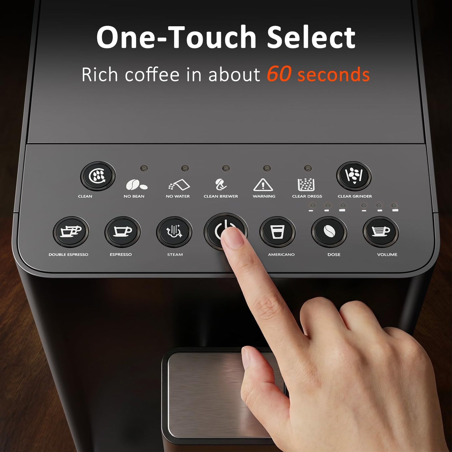 Kndko Automatic Espresso Machine, 20 Bar Coffee Maker with Grinder and Milk Frother Steam Wand, All-in-One Grind and Brew Coffee Maker, Auto Self-Cleaning, Cappuccino & Barista-Style