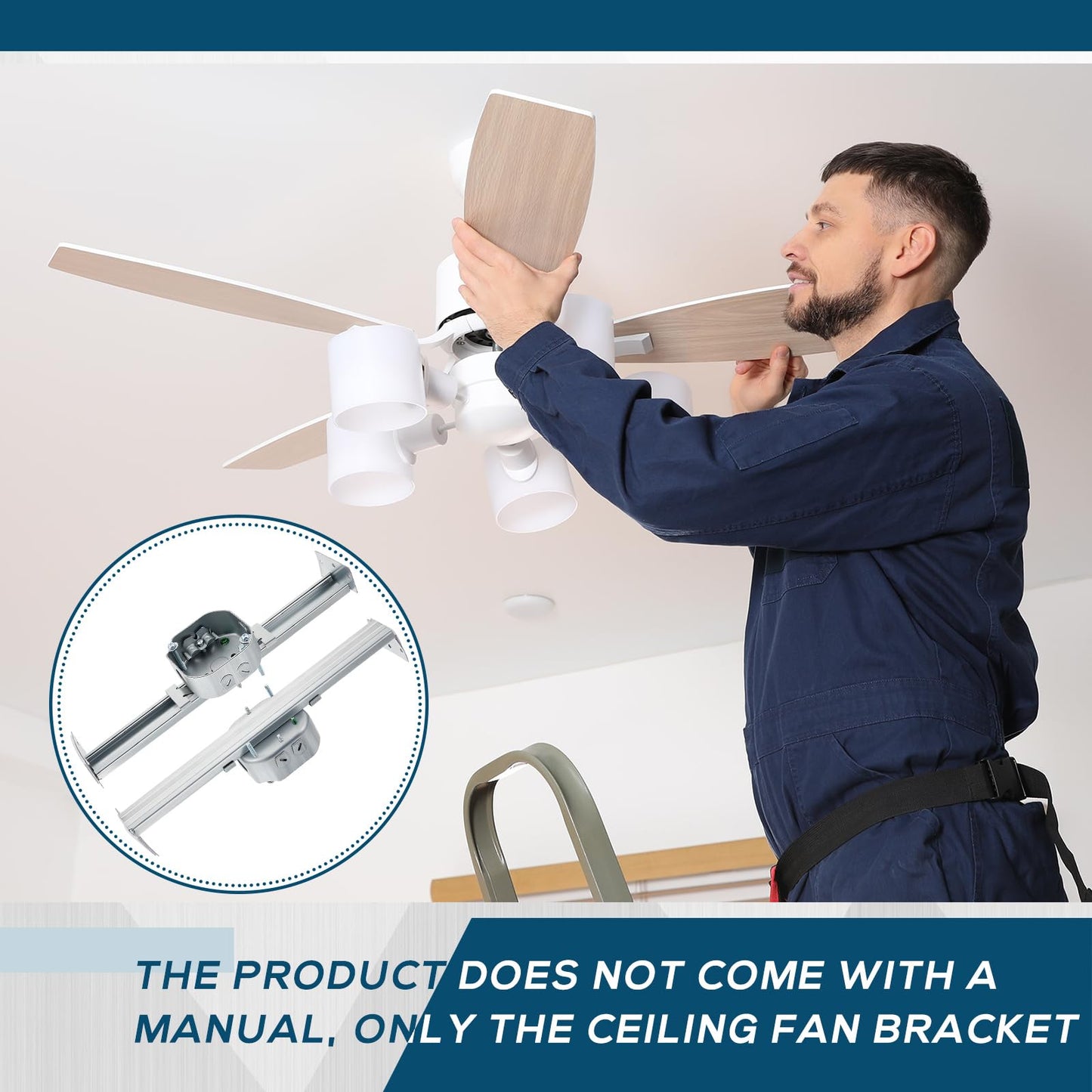 Therwen Adjustable Fan Electrical Box Brace, 14.2 Inches, Model GFA-Therwen-2308, for Ceiling Fans & Light Fixtures