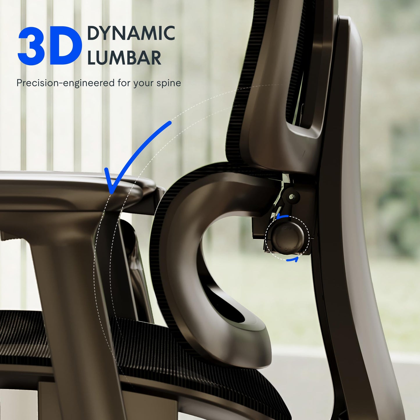 FLEXISPOT ErgoX Premium Ergonomic Office Chair with Footrest- Adjustable 3D Armrests, Dynamic Lumbar Support, Recline & Tilt Function, Mesh Seat, for Home & Office Use,Cream