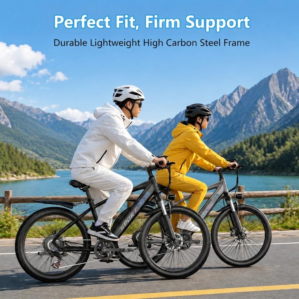 Electric Bike for Adults, 1500W Peak Ebike with 48V 12Ah Removable Battery, 26 inch Electric Bicycles for Commute, City Cruiser E-Bike for Adult, Step-Thru,7-Speed, Up to 25MPH 65 Miles