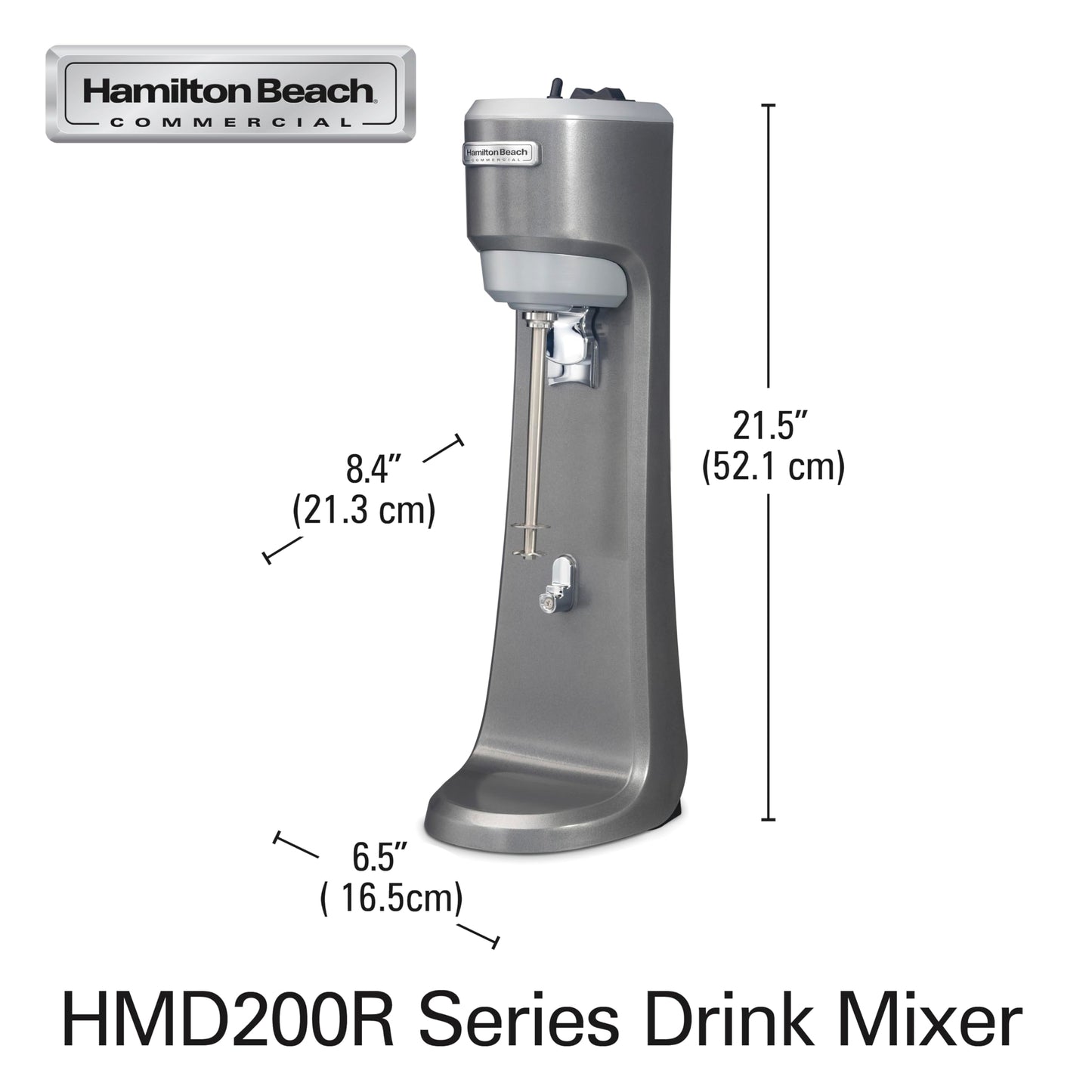 Hamilton Beach Commercial HMD200R Single-Spindle Drink Mixer, 3 Speed Universal Motor, Hands-Free Operation, NSF Certified