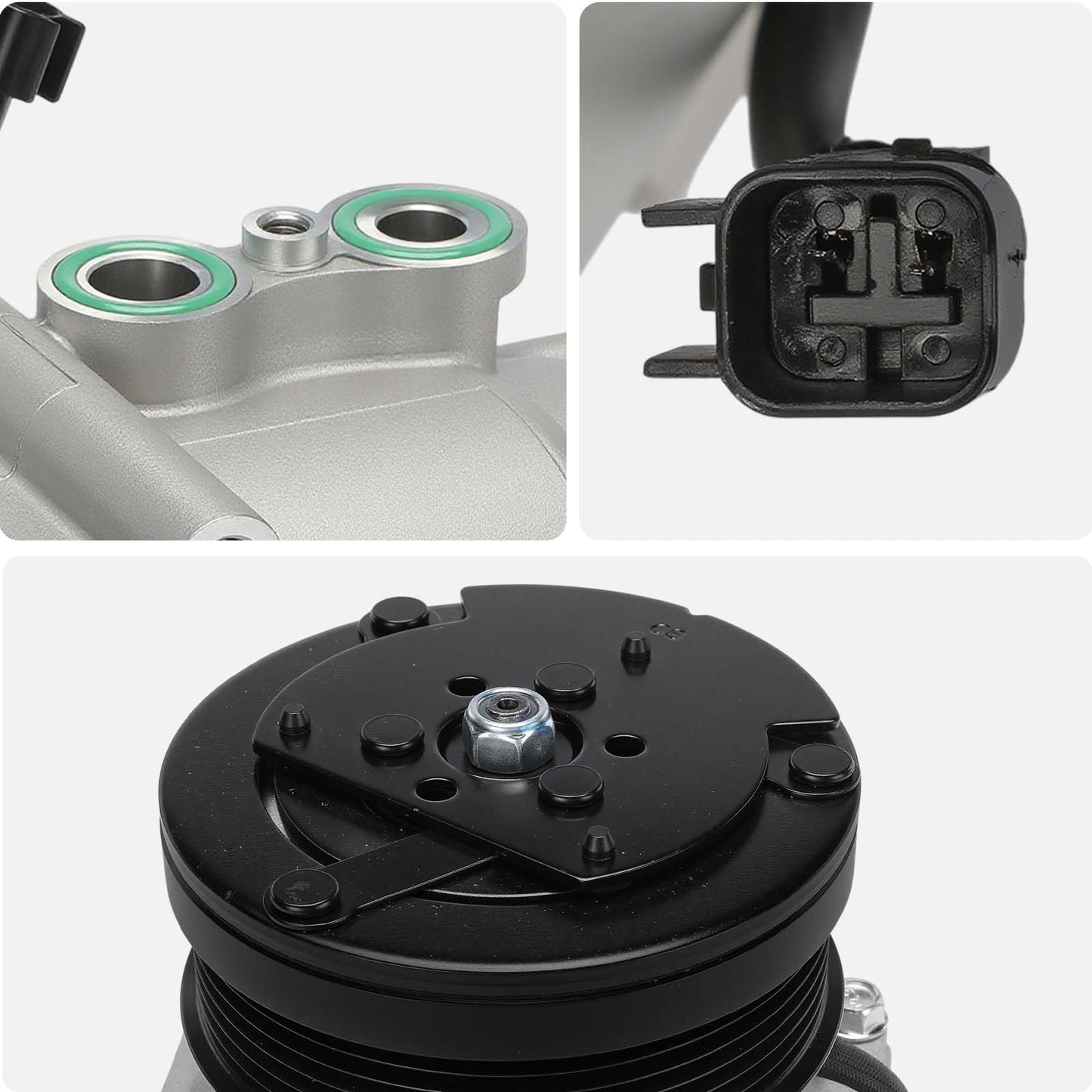 AISIN AFTERMARKET ACCFD-00310 Air Conditioner AC Compressor - Compatible with Ford Expedition 2003-2006 4.6L 5.4L, Lincoln Navigator 2003-2006 5.4L - with 6-Pulley Groove, with Clutch