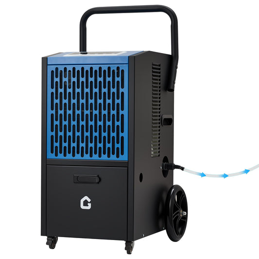 105 Pints Commercial Dehumidifier for Basement, Large Industrial Humidity Remover with Drain Hose, Timer, and 4 Wheels, 110V/60Hz/520W, Ideal for Flood Repair, Drying Basement, Warehouse, and Factory