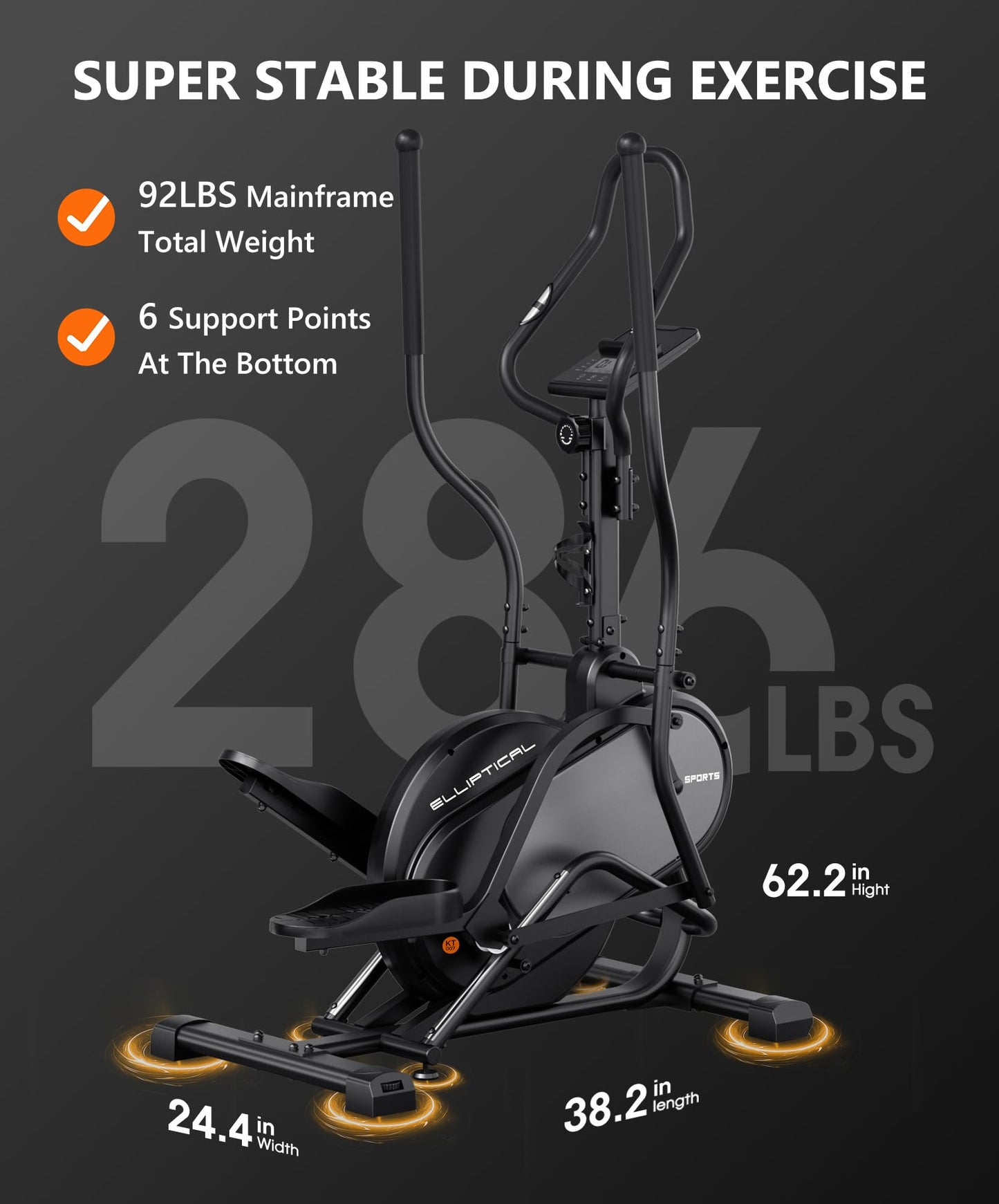 THERUN Elliptical Exercise Machine, Cardio Climber Elliptical Machine for Home, Stair Stepper Elliptical Training Machines w/ 13LBS&18LBS Flywheel, 16 Levels Resistance (18LBS Flywheel Grey)
