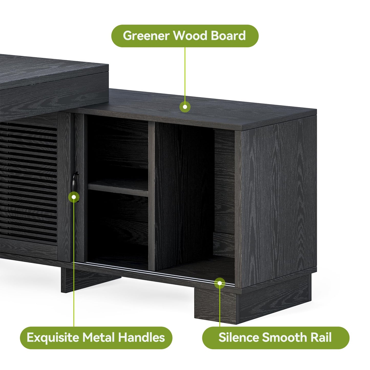 LITTLE TREE L Shaped Executive Desk, Large 63" Executive Desk with File Cabinet, Modern L Shaped Desk, Corner Computer Desk for Home Office & Business Furniture Workstation, Black