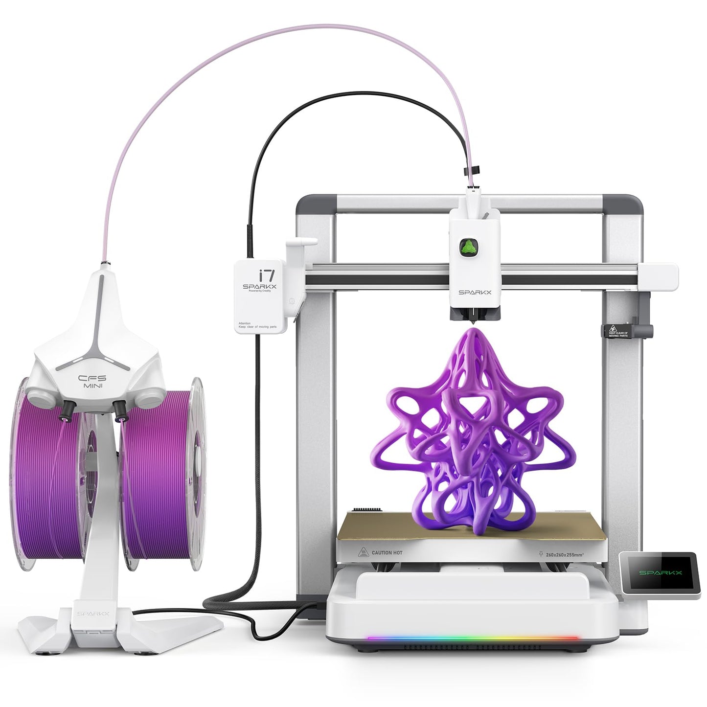Creality SPARKX i7 3D Printer with Automatic Filament Reload, AI Camera Monitoring, Auto Leveling, Easy-to-Use High-Speed 3D Printer, Autofill Combo for Beginners & Home Use