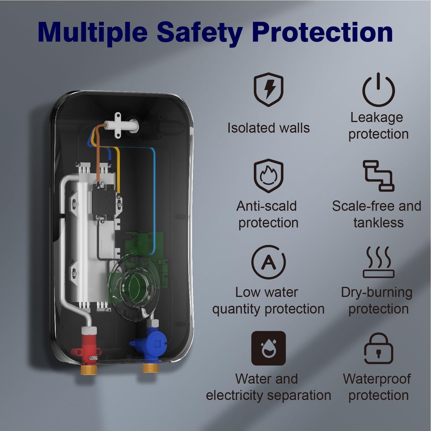 Ranein 11kW Tankless Electric Water Heater, 240V on Demand Instant Endless Water Heater with LED Temperature Display for Bathroom and Kitchen sink