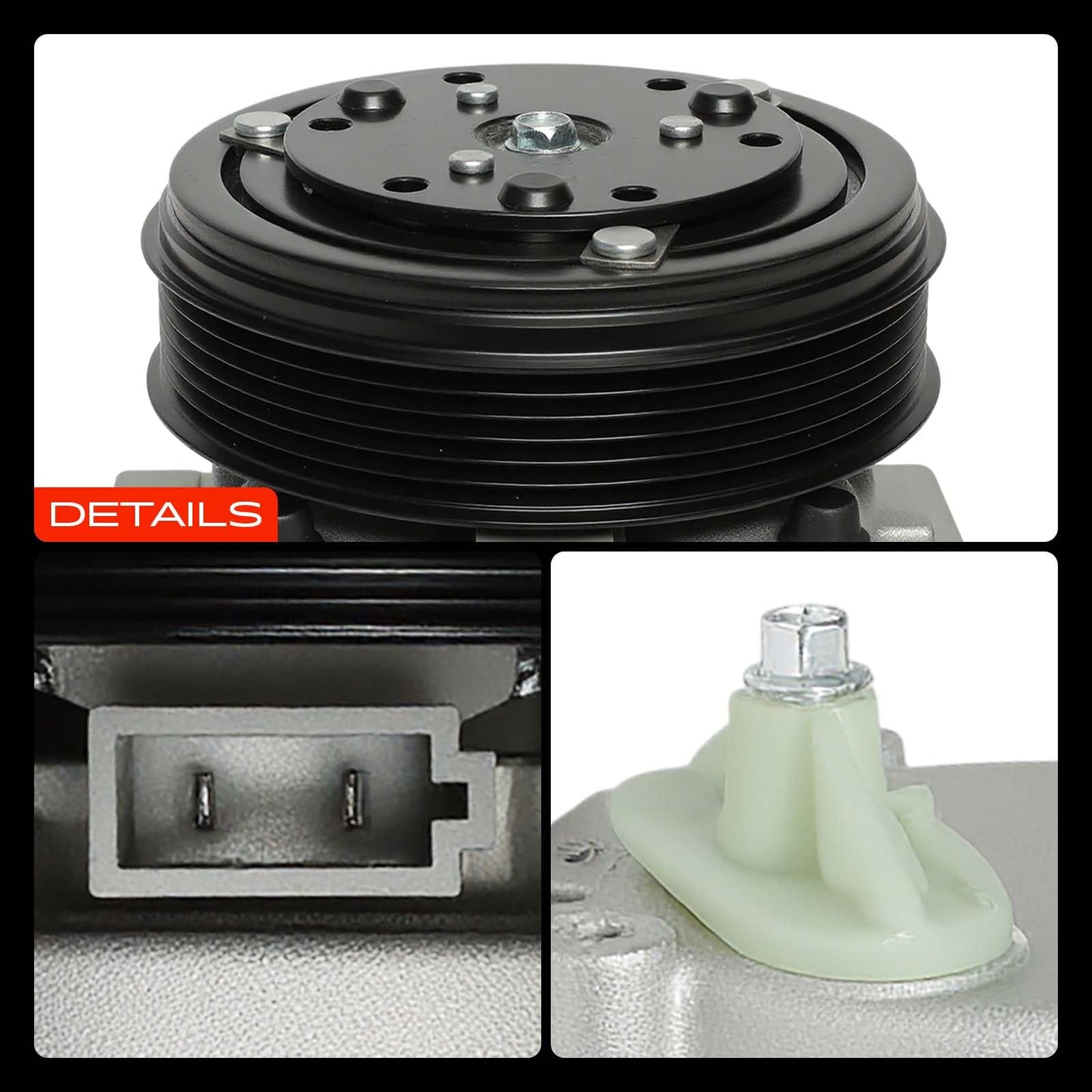 A-Premium A/C Compressor with Clutch Compatible with Ford Explorer, Explorer Sport, Explorer Sport Trac, Ranger & Mazda B3000, B4000, Navajo & Mercury Mountaineer, FS10 Style, 6 Grooves