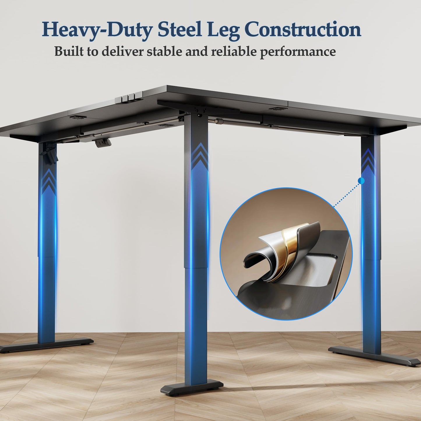 Klicelor L Shaped Standing Desk 63 x 55 Inch, Electric Height Adjustable Corner Desk for Home Office Workstation, Ergonomic Sit Stand Computer Table with Memory Controller, Black