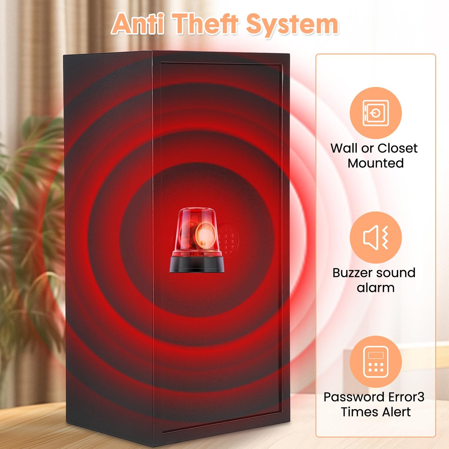 Garvee Heavy-Duty Steel Safe Box with Dual Key & Digital Lock, Fireproof & Water Resistant Security Safe for Home/Office, Wall Mountable Money Safe for Cash, Jewelry, Passports - Multi Size 10" to 31"