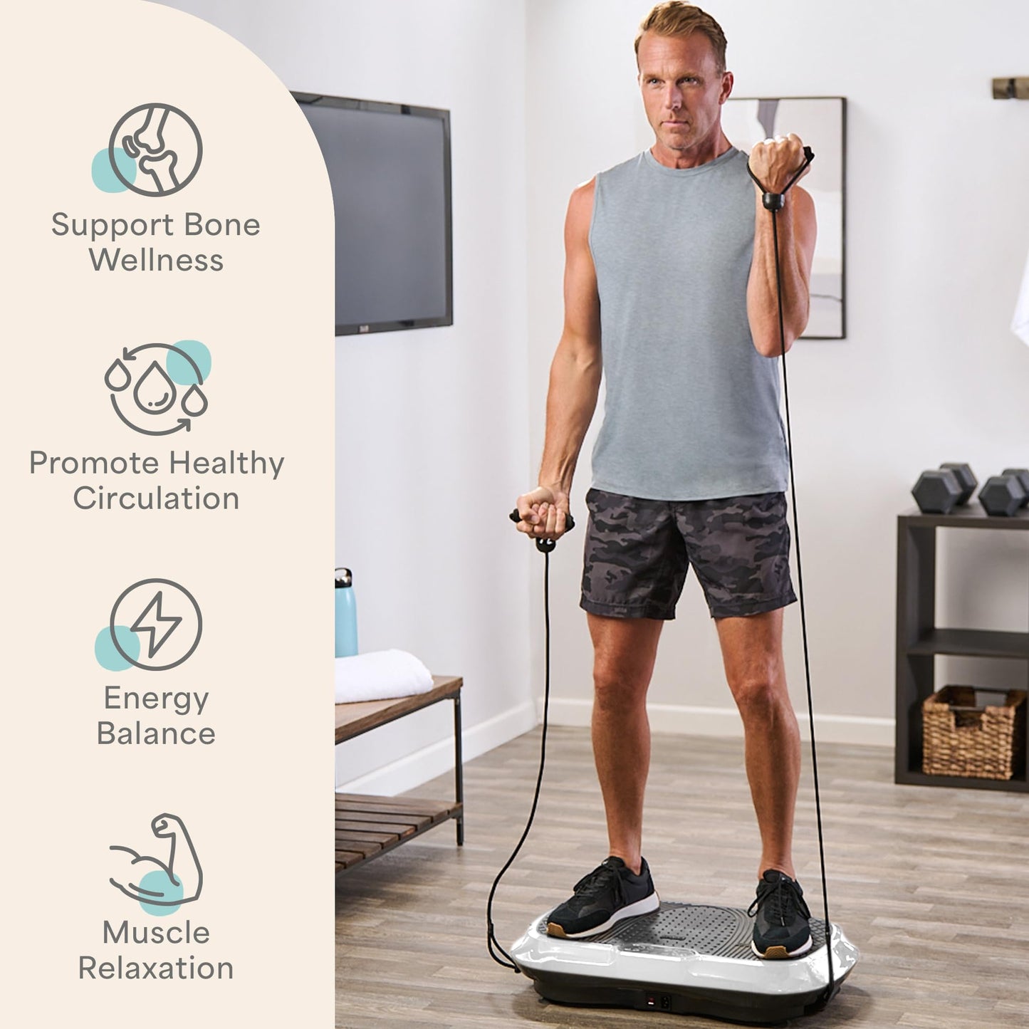 Lifepro Waver Vibration Plate Exercise Machine – High-Intensity Vibration Plate for Lymphatic Drainage – Full-Body Workout Vibrating Platform with Loop Bands – Fitness Equipment for Strength & Toning