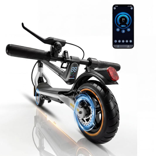 WAWSCOTE Electric Scooter - Electric Scooter Adults, 500W/1500W Motor, 18/21/25 Max MPH, 21/28 Miles Max Range, APP Control, Double Braking Systems, 8.5’’ Tire, Foldable E-Scooter