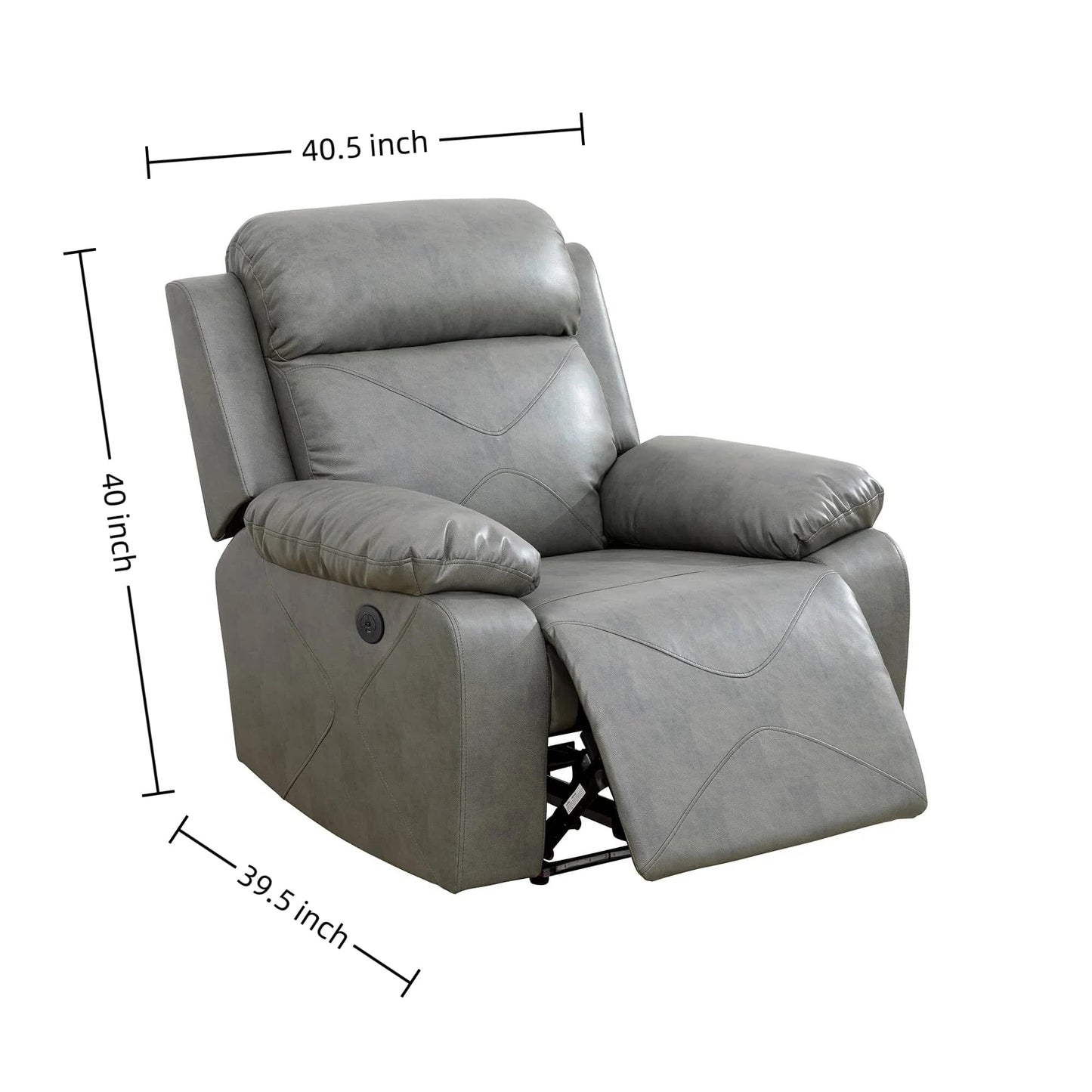 Trygoal Manual Recliner Chair, Nursery Chair, Lazy Boy Recliner Chair for Adults, Gaming Recliner with Overstuffed Arms, Suitable for Home Theater, Living Room, Bedroom, Gray