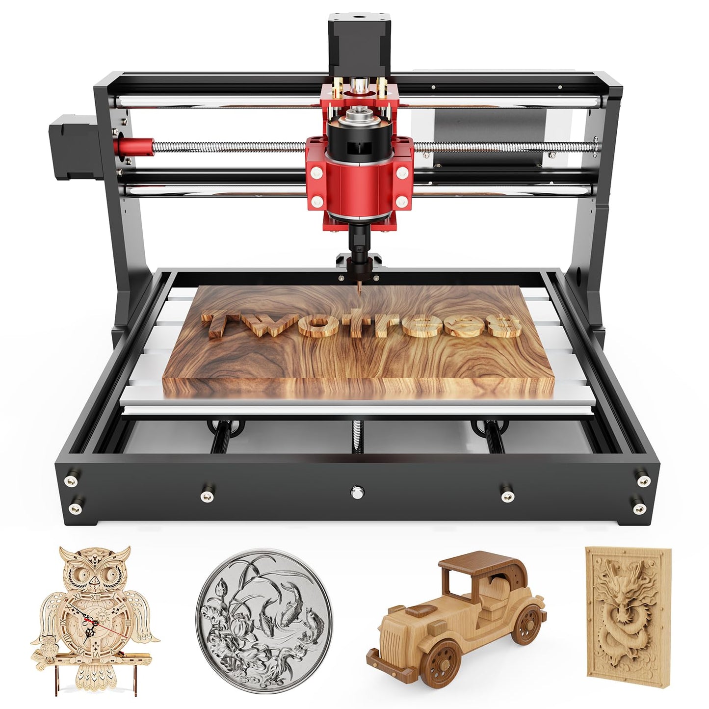 TTC3018 Pro CNC Router Machine,Desktop CNC Engraving Machine Upgraded 3-Axis Engraving All-Metal Milling Machine for Wood Acrylic MDF Nylon,300mmX180mmX40mm Working Area