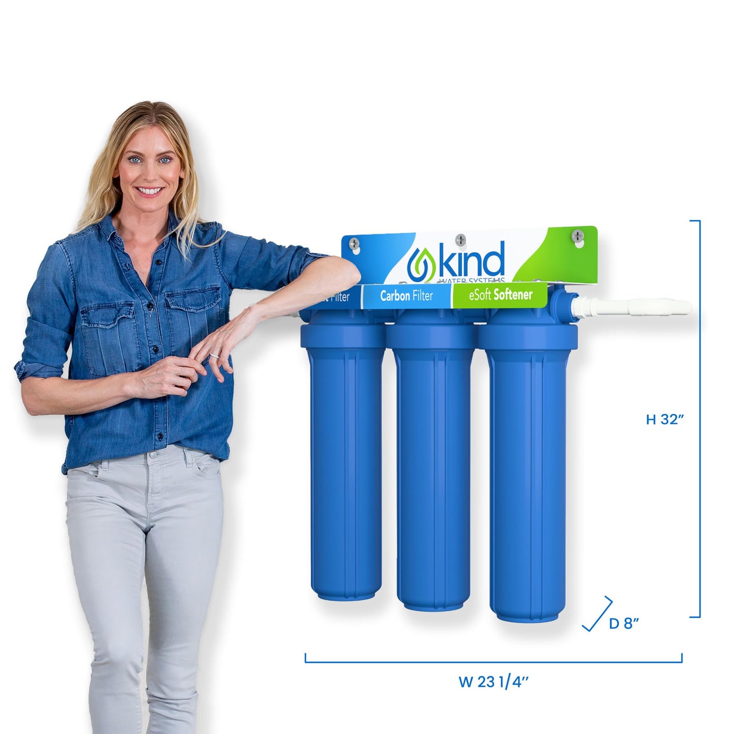 Kind Water Systems E-3000 Whole House Salt-Free Water Softener & Filter for City Water
