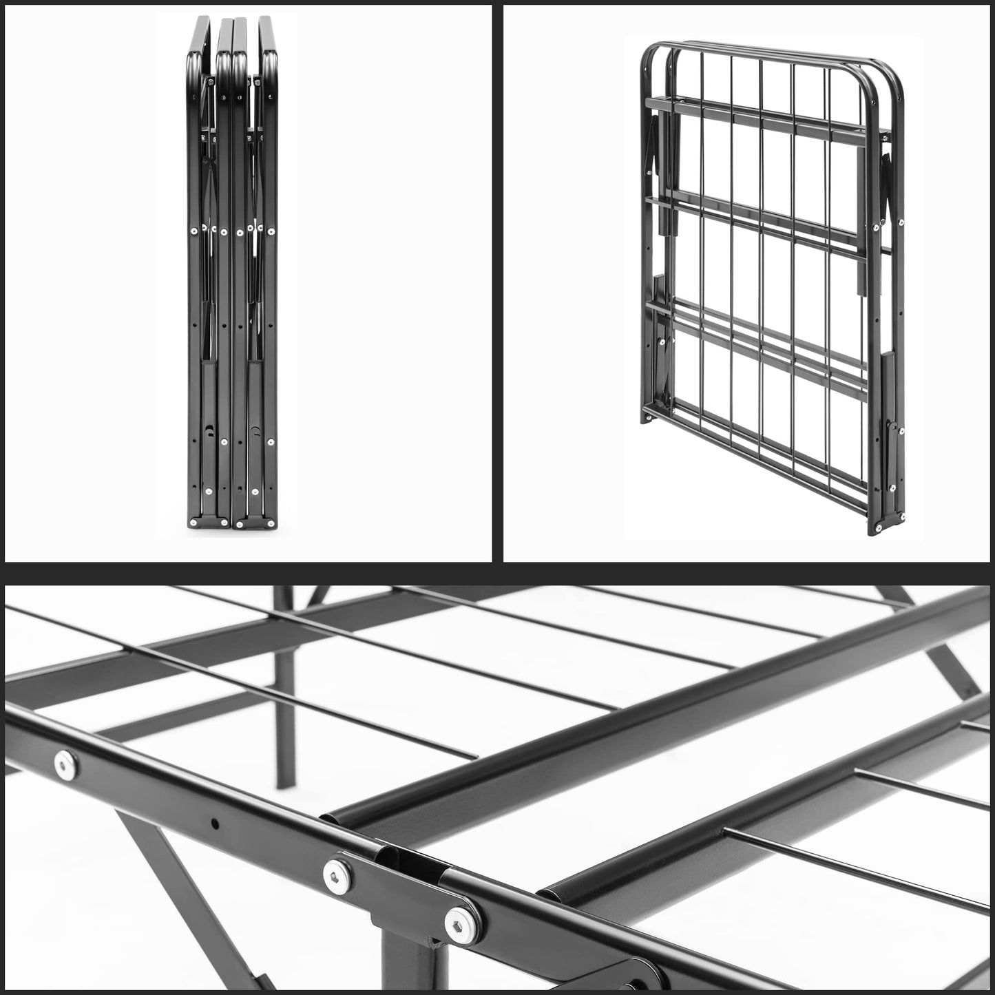 Spinal Sleep, 14-Inch Quickbase Metal Platform Bed Frame Foundation with 5" Vinyl Mattress Tight Top Double Sided Medium Firm Water Resistance, Full, Green
