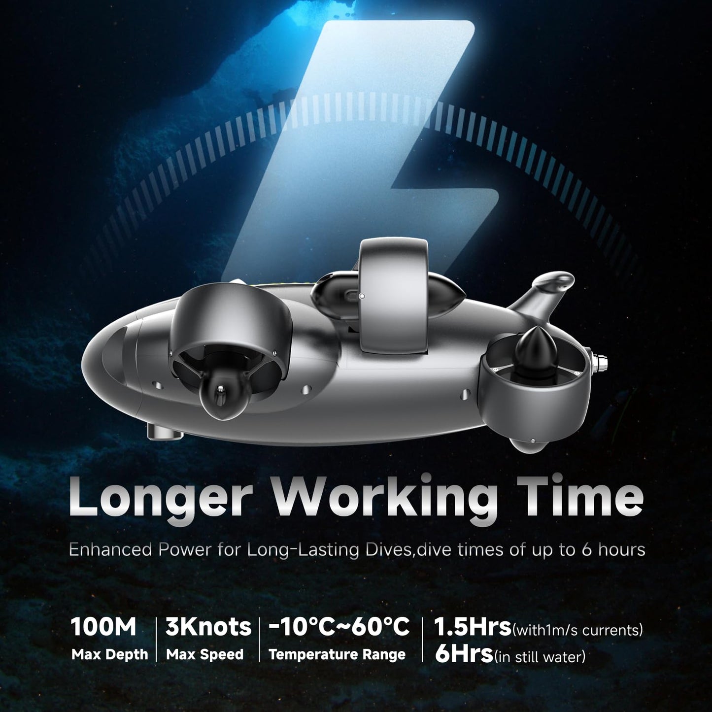 QYSEA FIFISH V6 Expert M100 with 6 Hours Working Time, AI Vision Lock Underwater Drone, QYSEA Underwater Robot with EPP Case, Q-interface, Portable ROV with 4K Camera, 330ft Dive