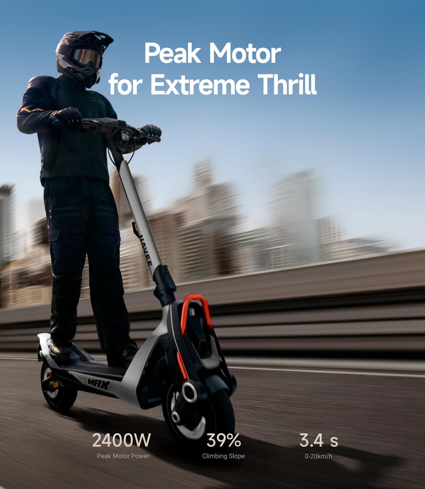 NAVEE UT5 Max Electric Scooter, 31.1 mph Speed, 62.1 Miles Range, 2400W Peak Motor, Dual Hydraulic Suspension & Disc Brake, 12" Self-healing Tubeless Tires, Flash Charging, Scooter for Adults, UL 2272