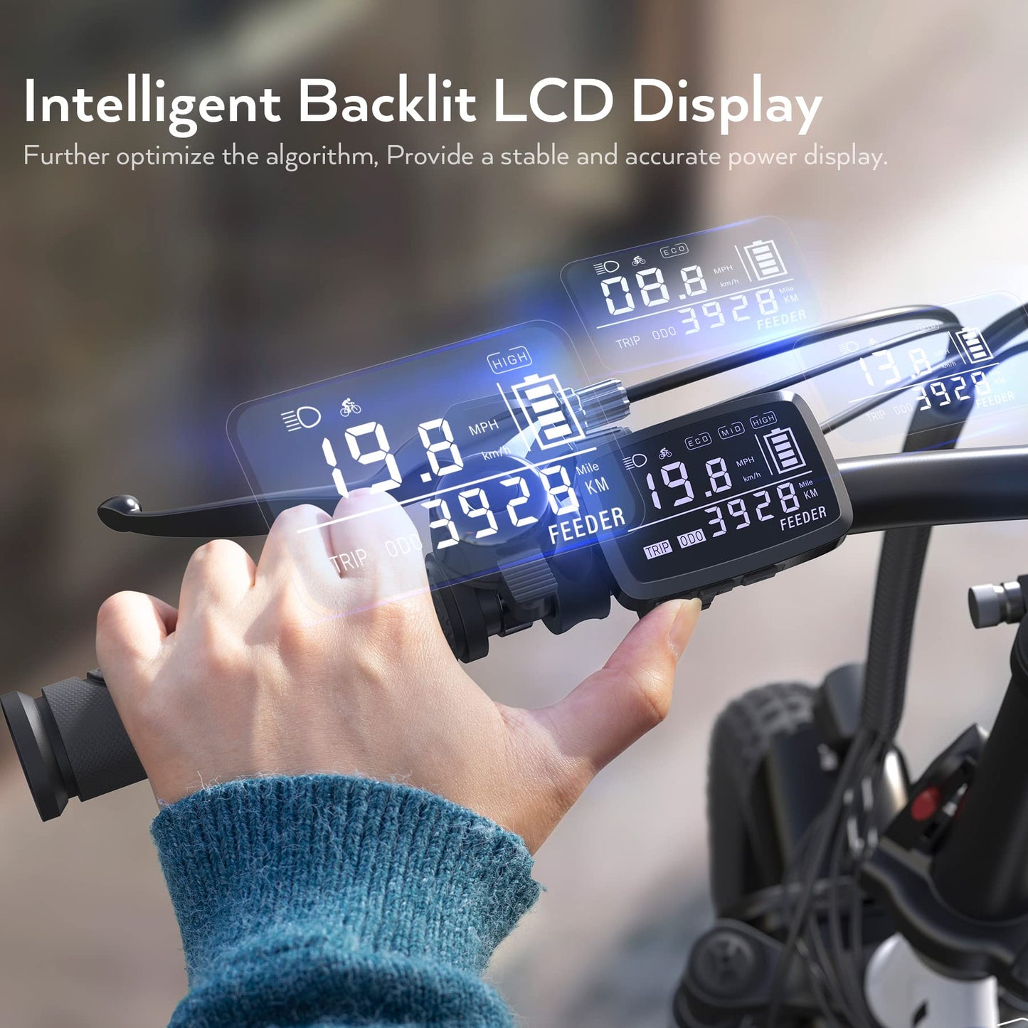 Vivi Gopina Electric Bike, 16" x 3.0 Fat Tire Electric Bike, Peak 500W Step Thru Electric Bicycle, 48V Removable Battery, Up to 40 Miles, LCD Display, 19.8mph, 7 Speed, SGS Certified to UL2849