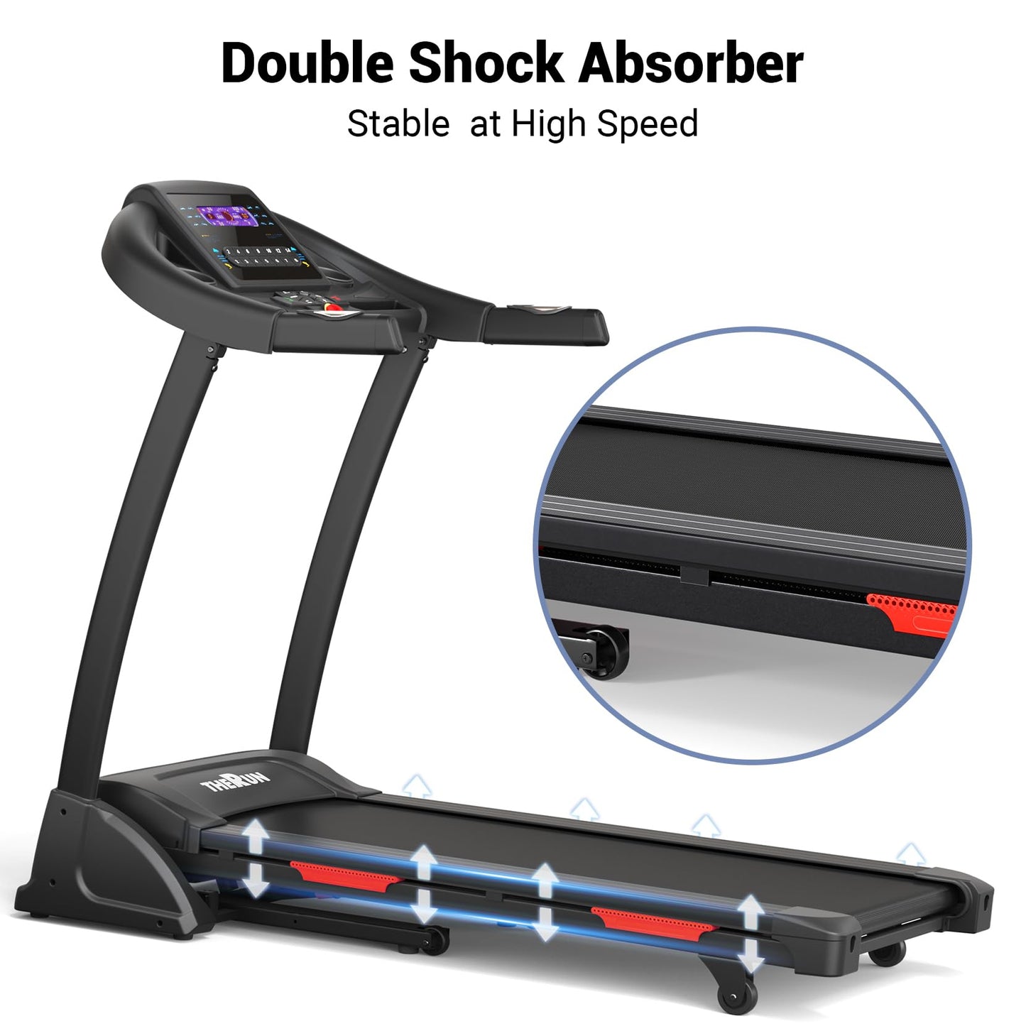 THERUN Incline Treadmill, Treadmill for Running and Walking, 300 lbs Weight Capacity Folding Treadmill with 0-15% Auto Incline, Wide Belt, 3.5HP, App, Heart Rate