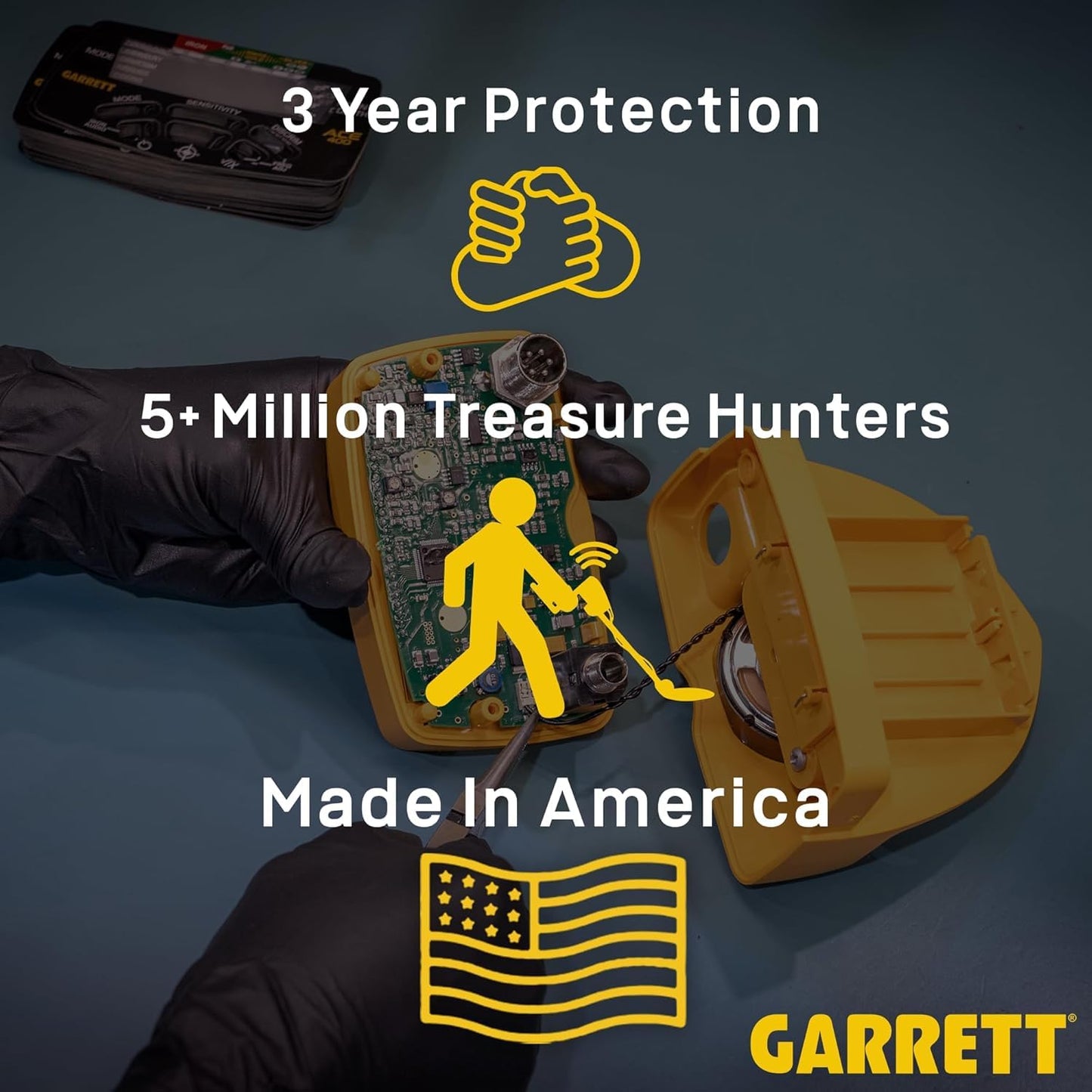 Garrett Vortex VX9 - Made in the USA - Metal Detector for Adults - MD-MF Tech - Waterproof to 16 ft, 8.5” x 11” Searchcoil, 7 Frequency Options, Three-Tiered Target ID Scales - Weighs 2.9 Pounds
