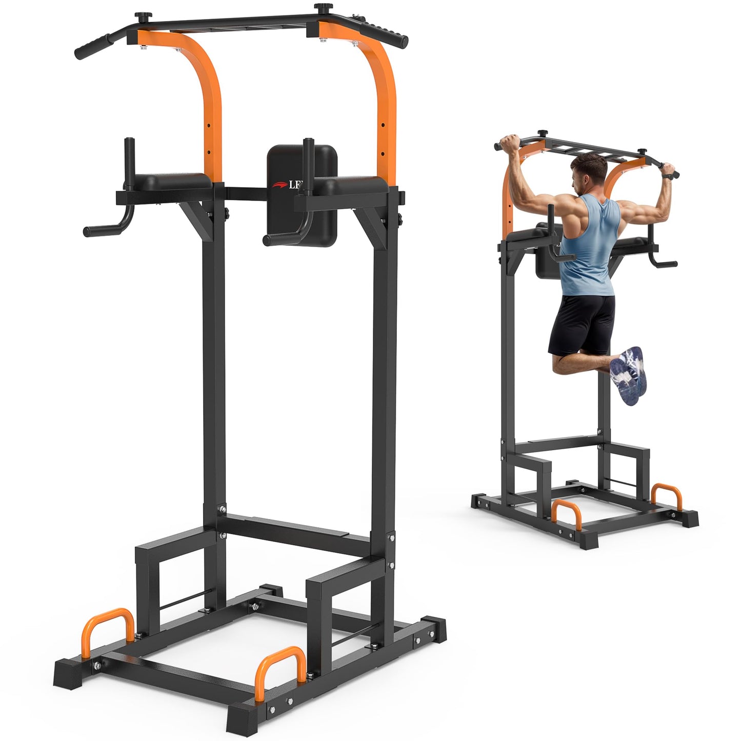 leikefitness Multifunction Power Tower Exercise Equipment,Pull Up Dip Station,Height Adjustable for Home Gym Strength Training Fitness Equipment,Dip Stands,Pull Up Bars,Push Up Bars,VKR (Black)