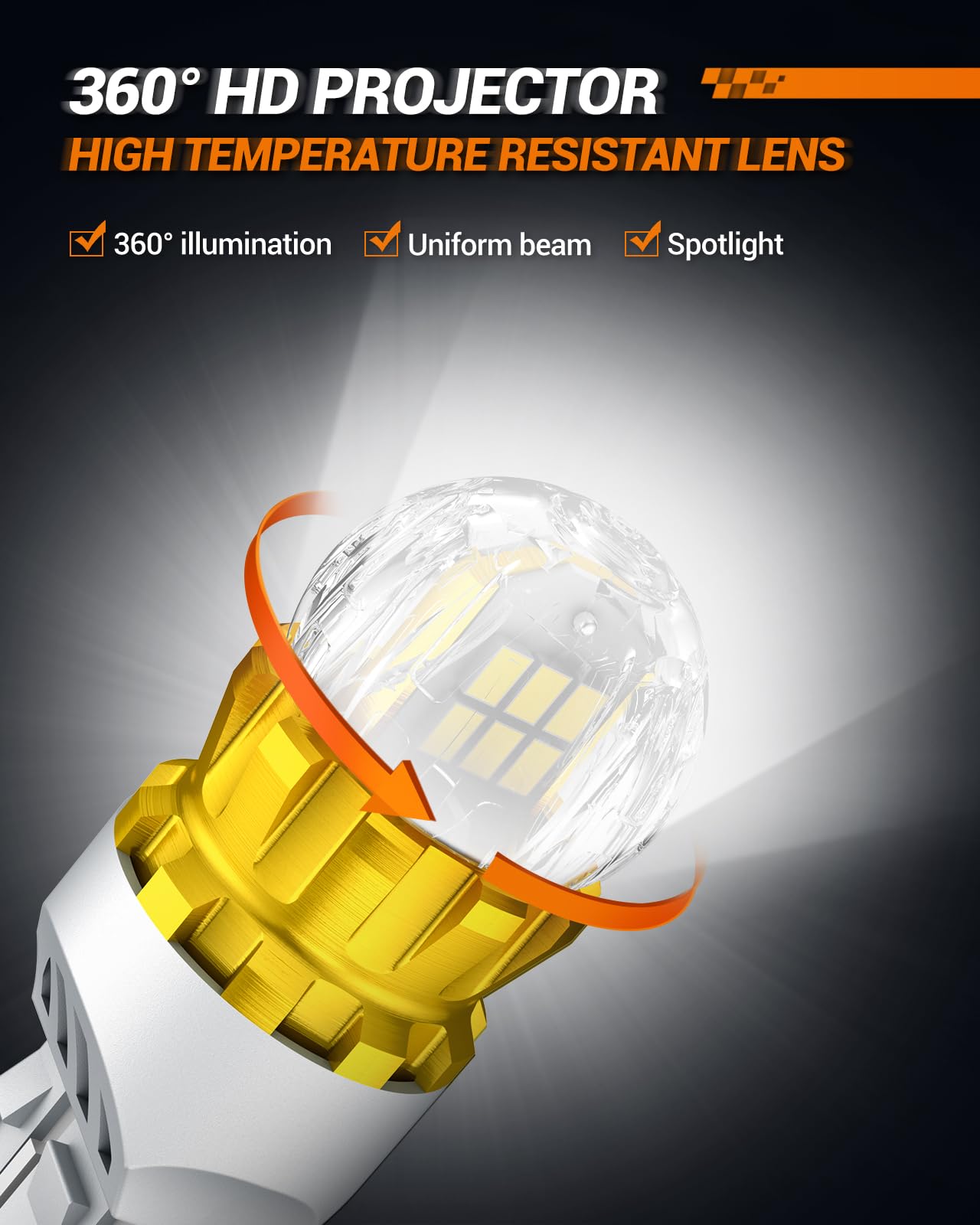 SEALIGHT 7440 7443 LED Bulb Super Bright 3000 Lumens White Reverse Lights, Pack of 2, J6 Model, 7443 Size