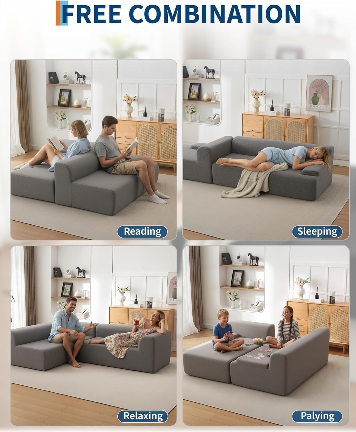 PeakPursuit Oversized 108" Corduroy Cloud Sectional, Left-Facing Chaise Boneless Modular Sofa, Soft Deep Lounger for Living Room, No Assembly Needed