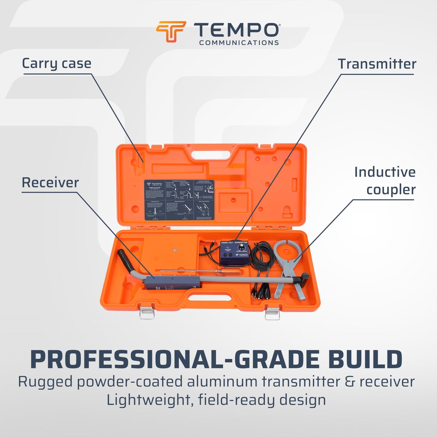 TEMPO Communications 501 Tracker II Underground Wire Locator, Buried Wire Locator, Underground Wire Tracer, Locate Wires 7 Ft Deep (2026 Model)